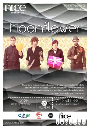 Moonflower en Concierto. Viernes 27 de febrero en Sala Nice (Ciudad Real)